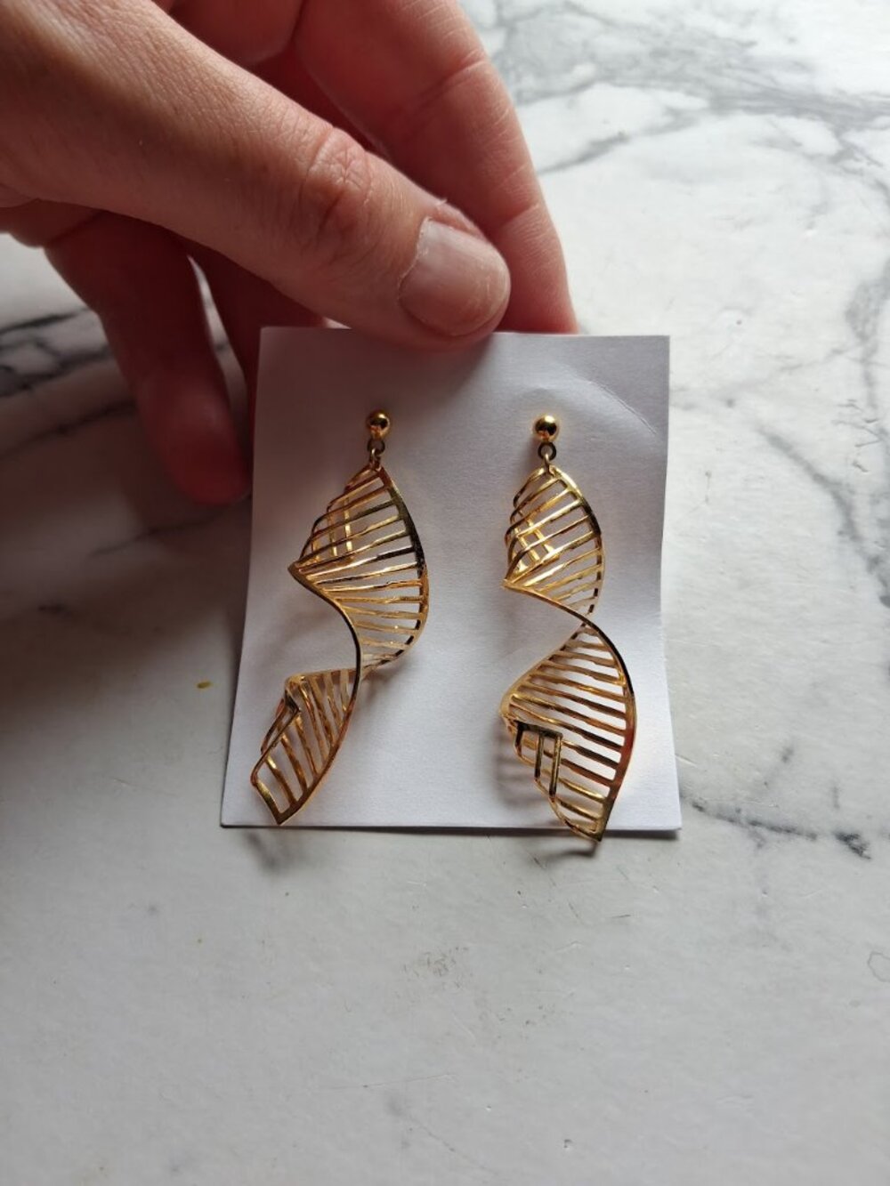 Spiral dangle earrings